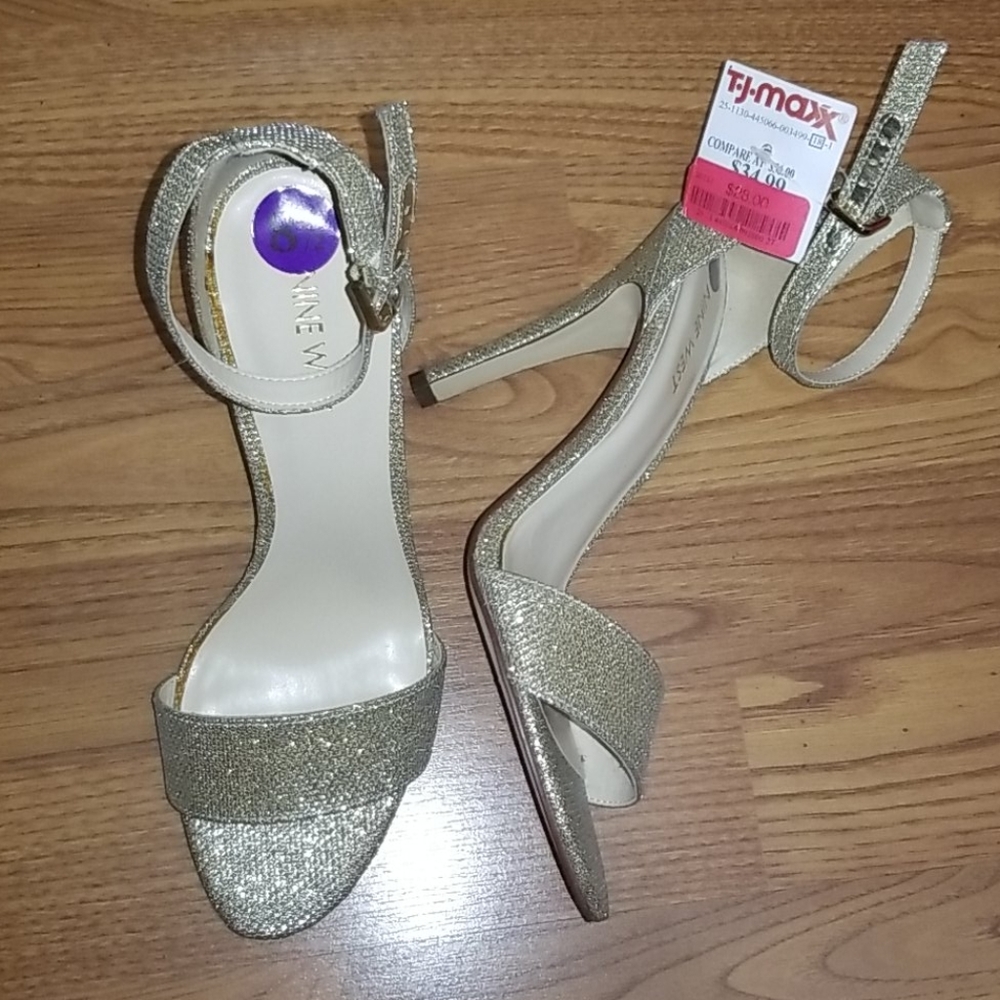 Nine West gold heels